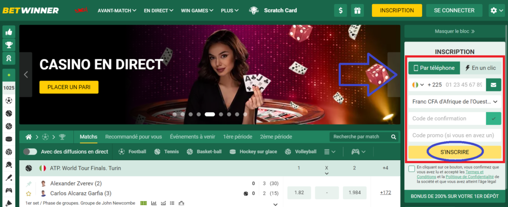 Le site Web de Betwinner et particularités de son design