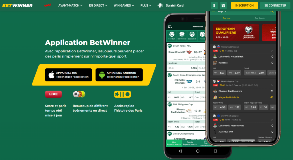 App Betwinner télécharger